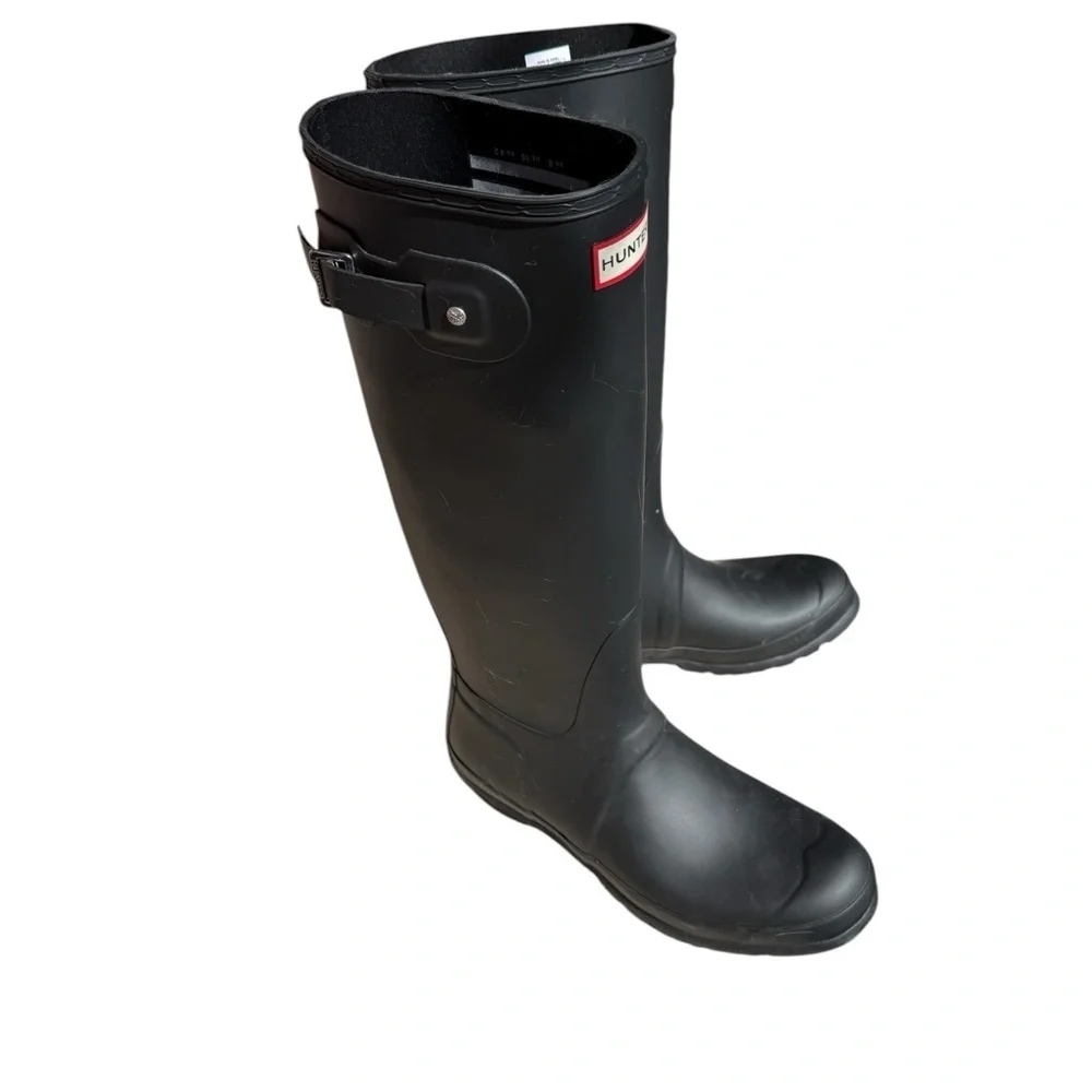Hunter Original Tall Matte Rain Boots Black Women’s Size 10 / EU 42